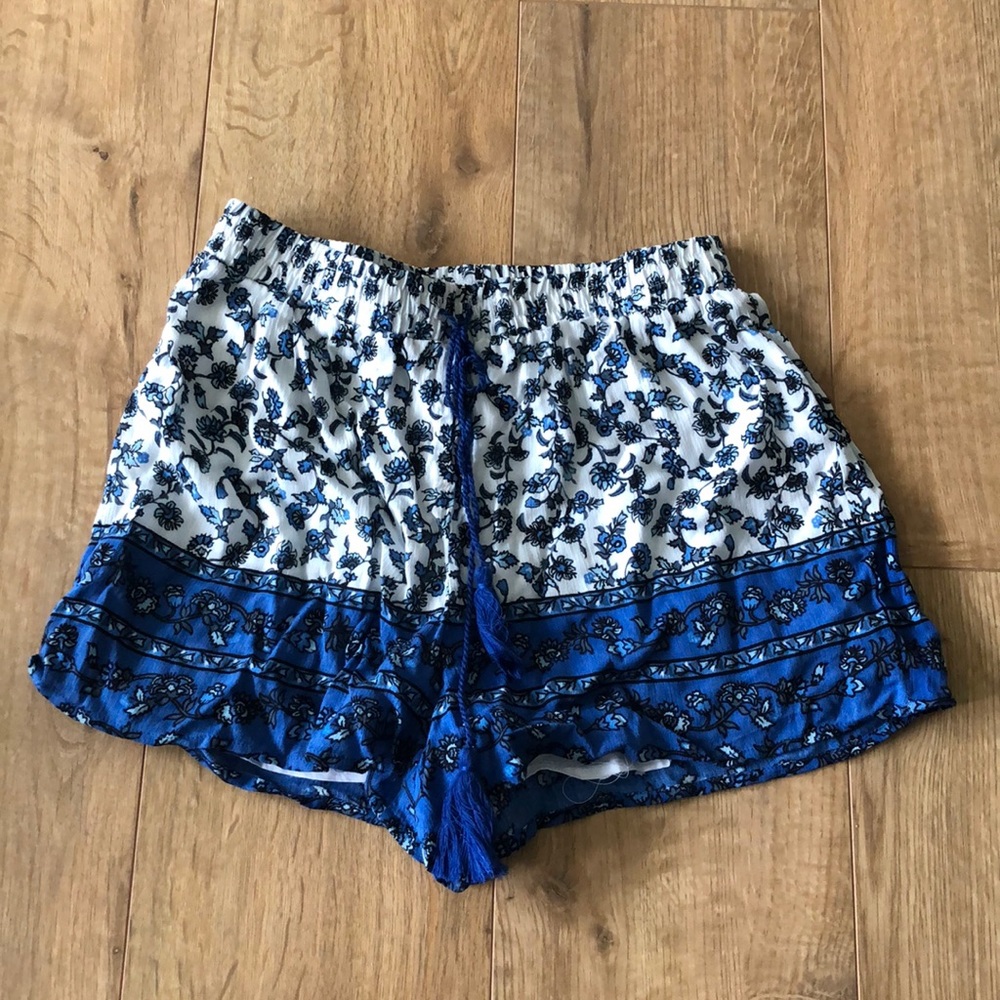 Boho Blue Floral Shorts